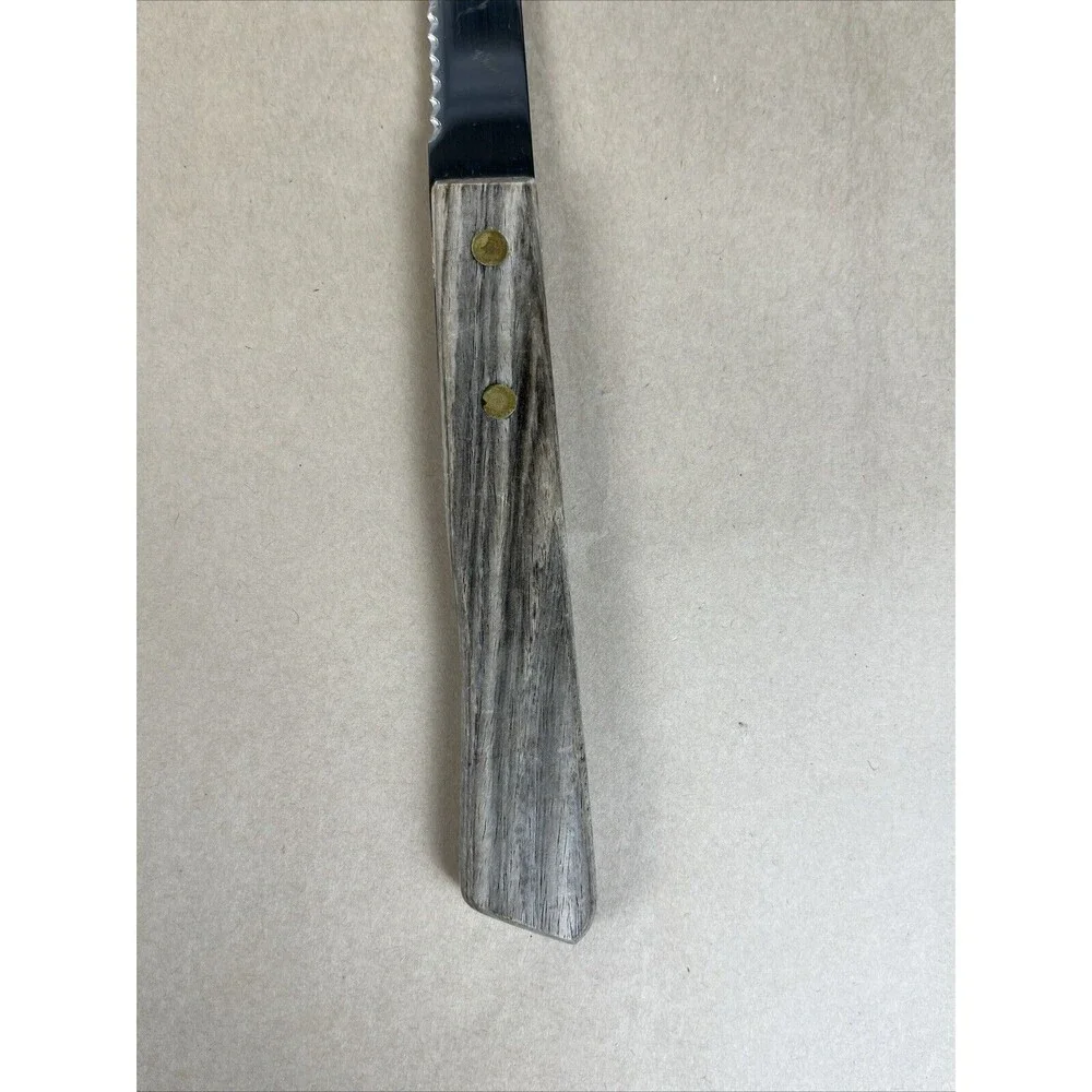 Vintage Stainless Steel Japan Bread‎ Knife 13” L Serrated 8” Blade Wood Handle